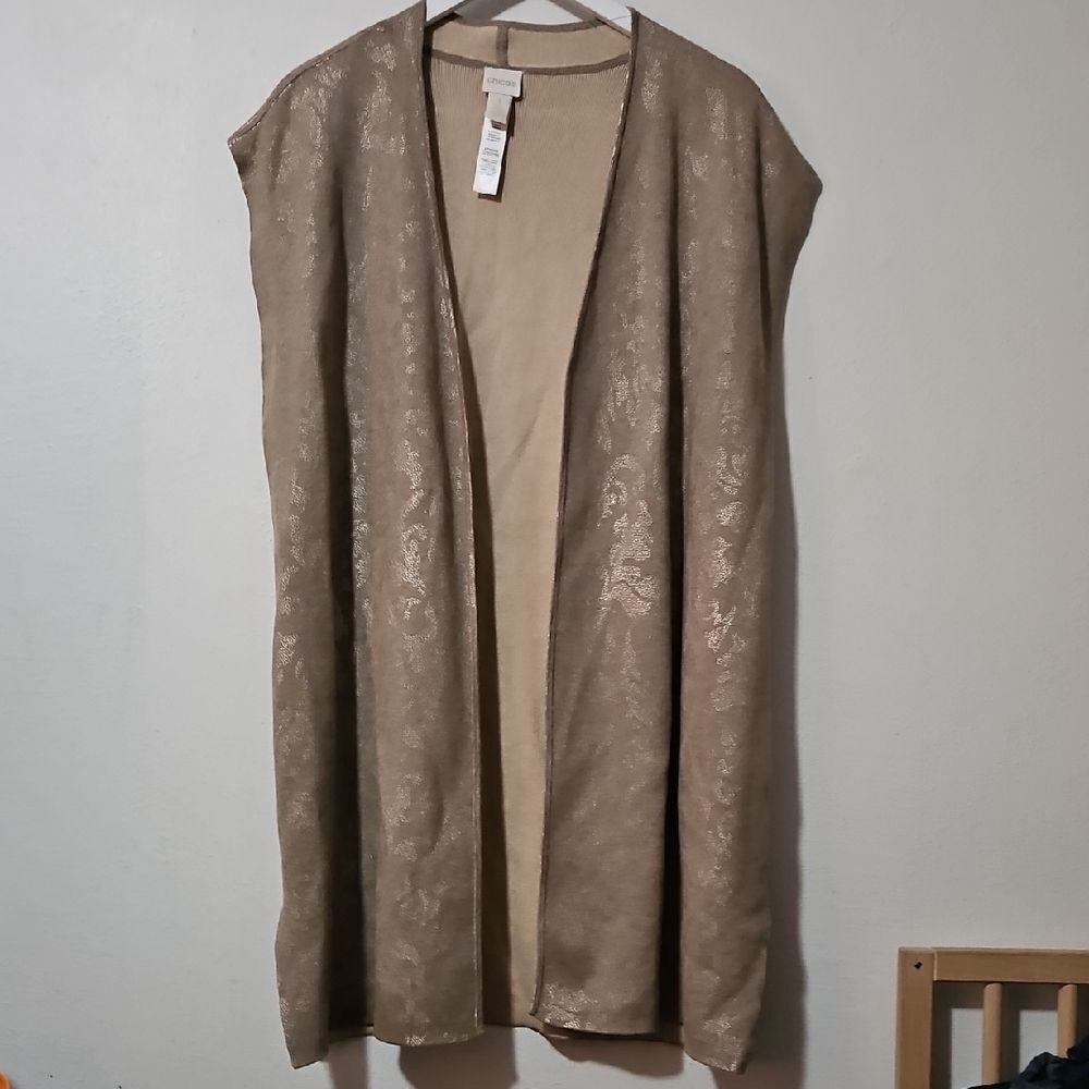 Chico's Shimmering Tan  Vest 3